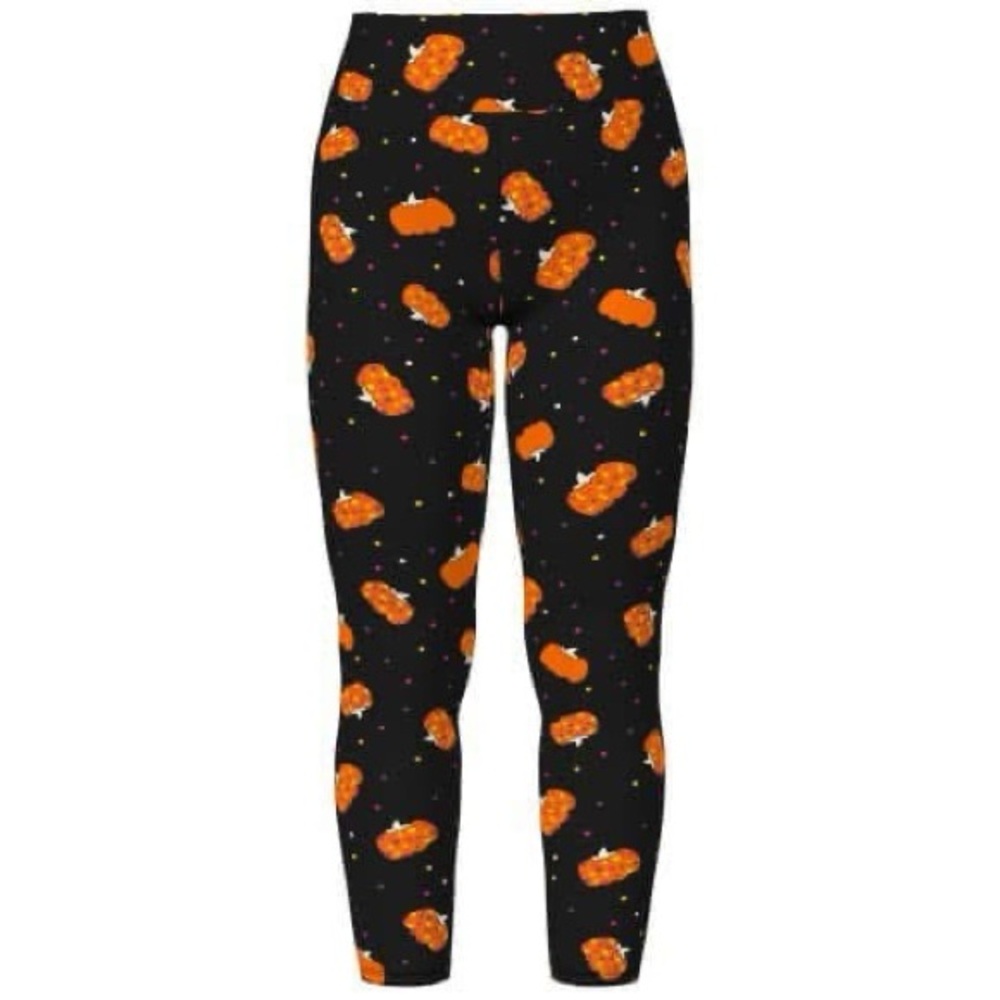 LuLaRoe Black and Orange Patterned Leggings